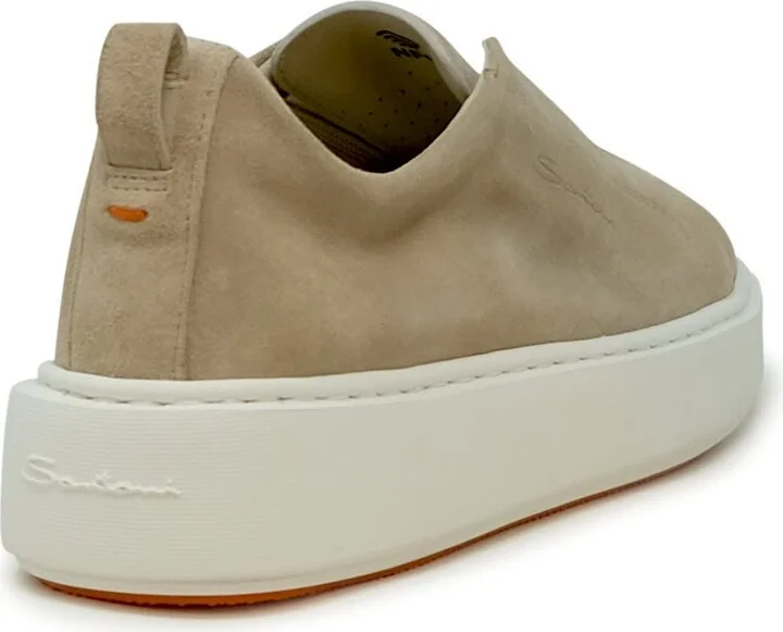 Santoni Beige Leather Sneaker - Image 3