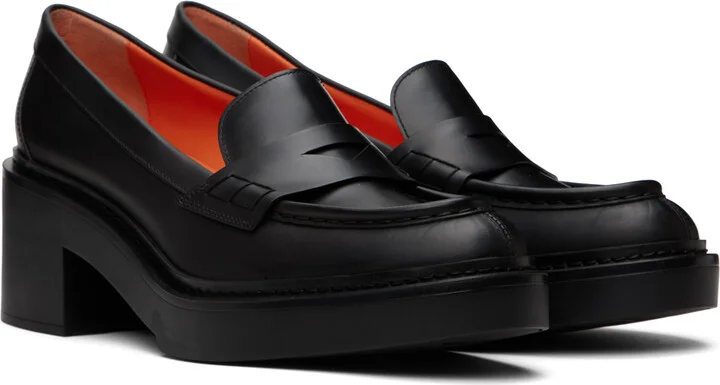 Santoni Black Loafer Heels - Image 4