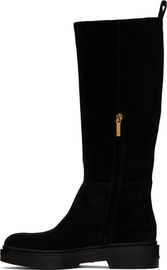 Santoni Black Suede Boots - Image 3