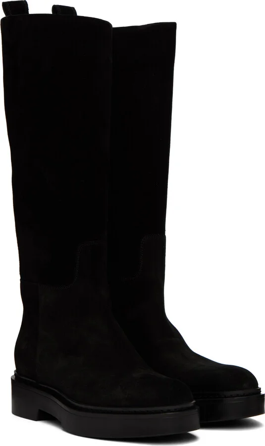 Santoni Black Suede Boots - Image 4