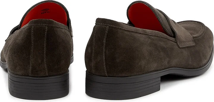 Santoni Blooming Brown Suede Penny Loafers - Image 3