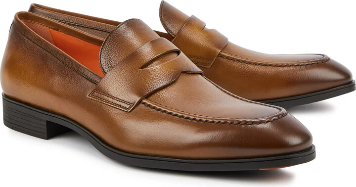Santoni Blooming Leather Penny Loafers - Image 2