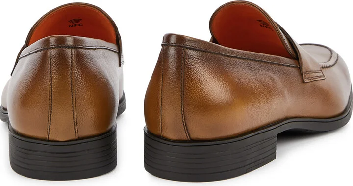 Santoni Blooming Leather Penny Loafers - Image 3