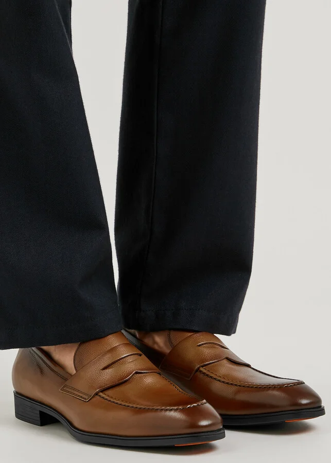 Santoni Blooming Leather Penny Loafers - Image 5