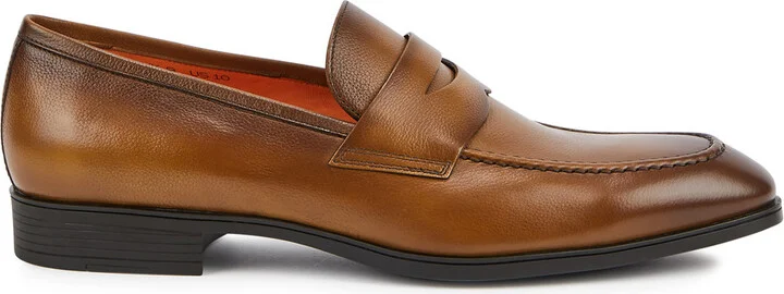 Santoni Blooming Leather Penny Loafers