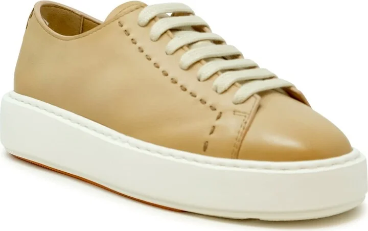 Santoni Brown Leather Sneaker - Image 2