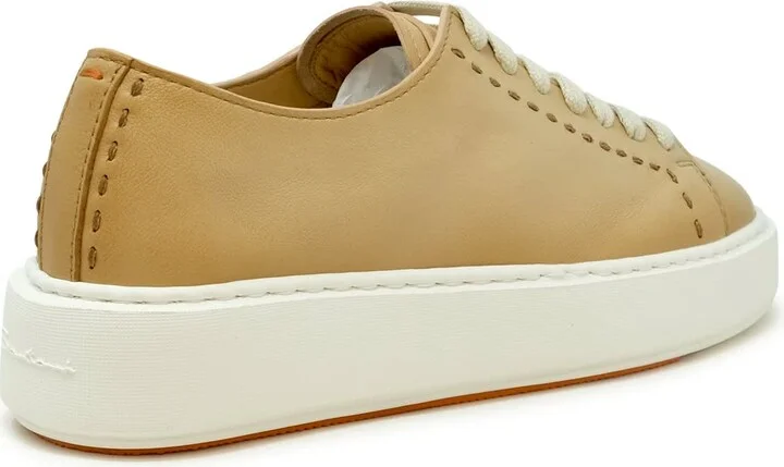 Santoni Brown Leather Sneaker - Image 3