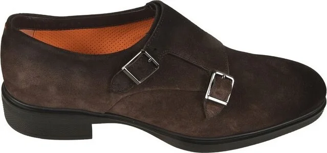 Santoni Buckle Detailed Round Toe Loafers