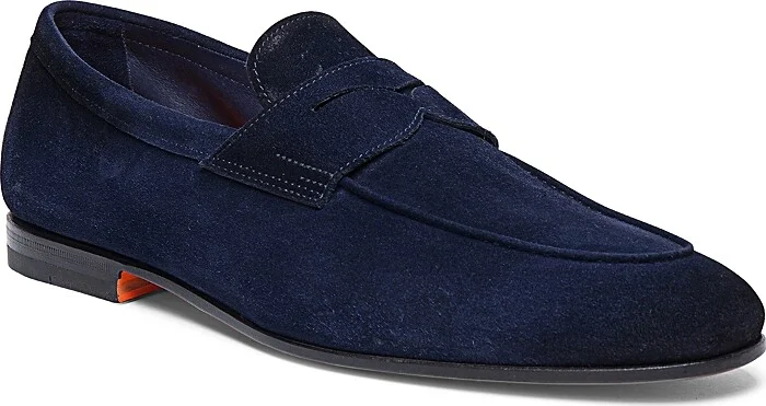 Santoni Carlos Suede Penny Loafers