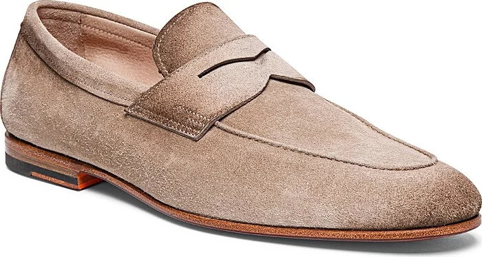 Santoni Carlos Suede Penny Loafers