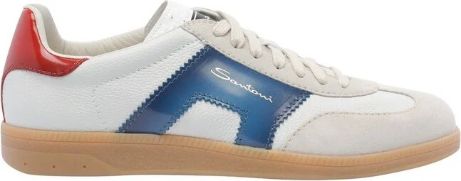 Santoni Colourblock Panelled Lace-Up Sneakers