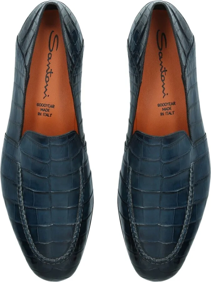 Santoni Crocodile Carlos Loafers - Image 4
