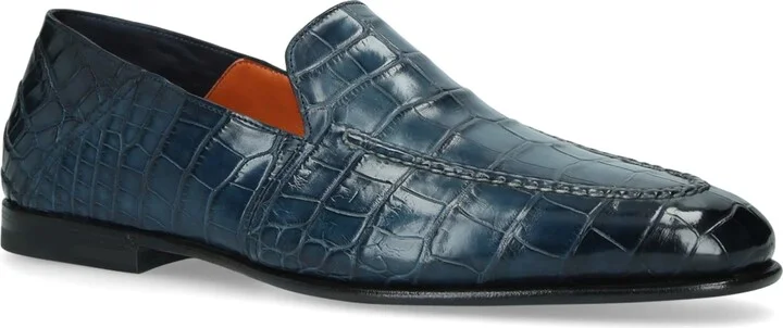 Santoni Crocodile Carlos Loafers