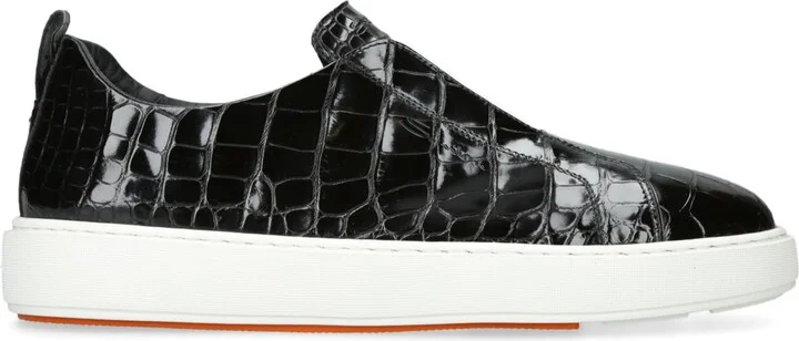 Santoni Crocodile Leather Clean Icon 2.0 Sneakers