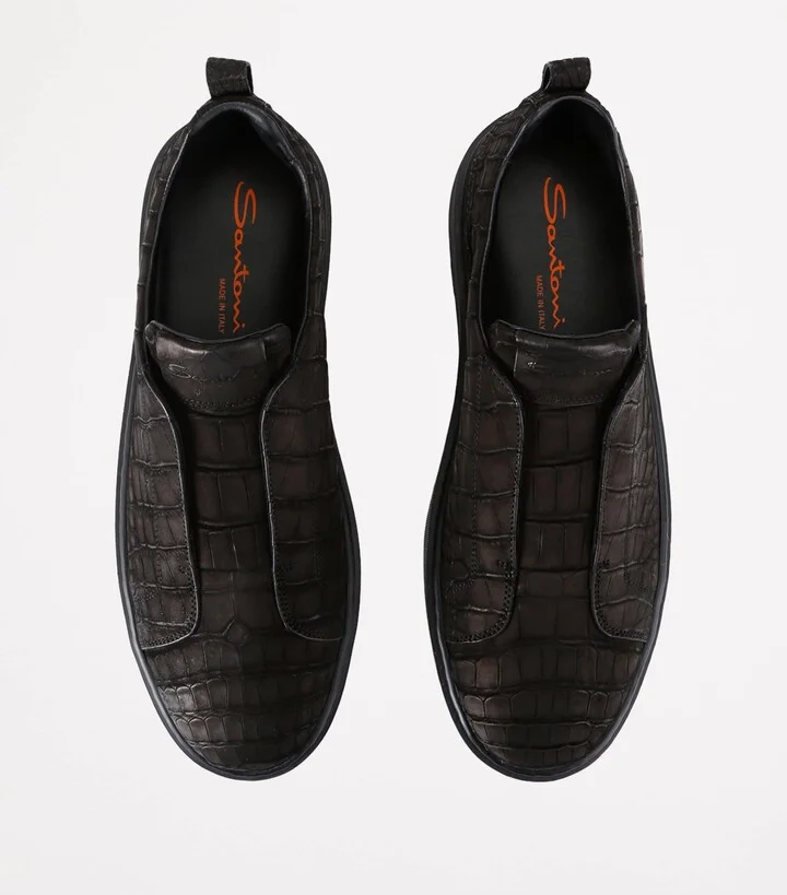 Santoni Crocodile Leather Clean Icon Sneakers - Image 4