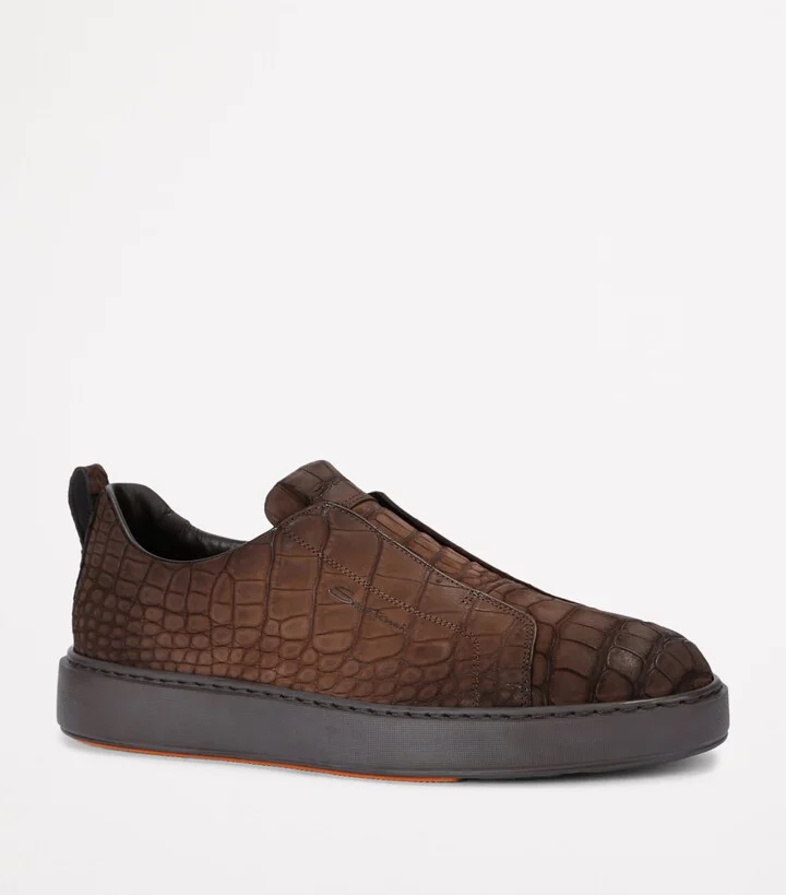 Santoni Crocodile Leather Clean Icon Sneakers - Image 3