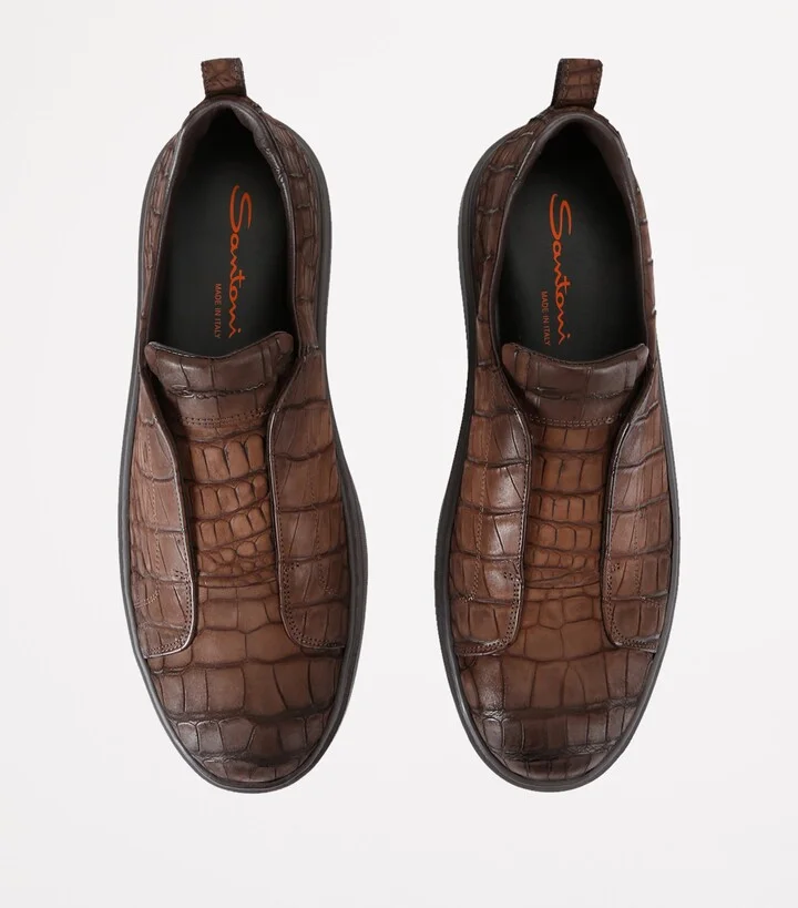 Santoni Crocodile Leather Clean Icon Sneakers - Image 4