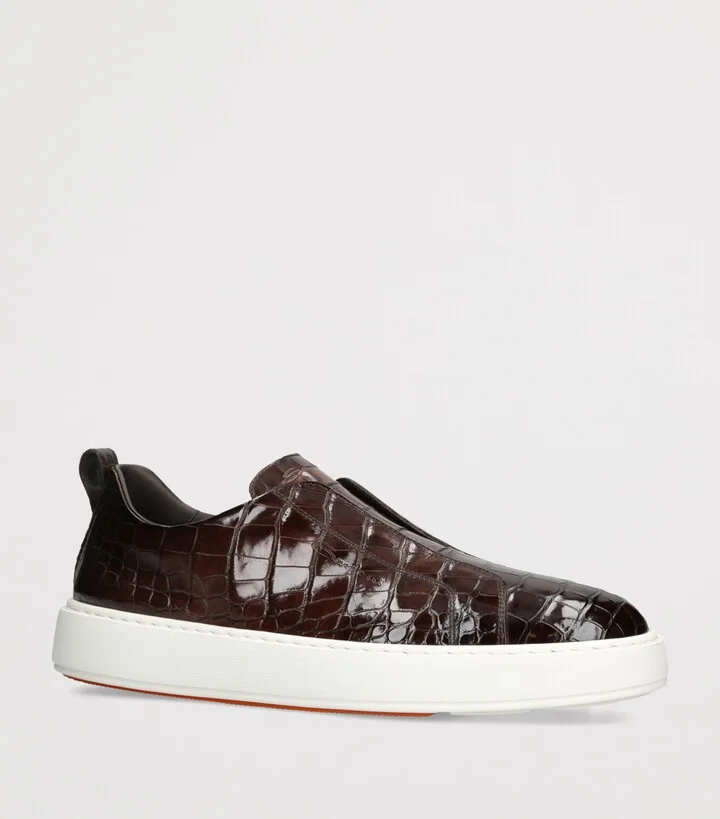 Santoni Crocodile Leather Clean Icon Sneakers - Image 3