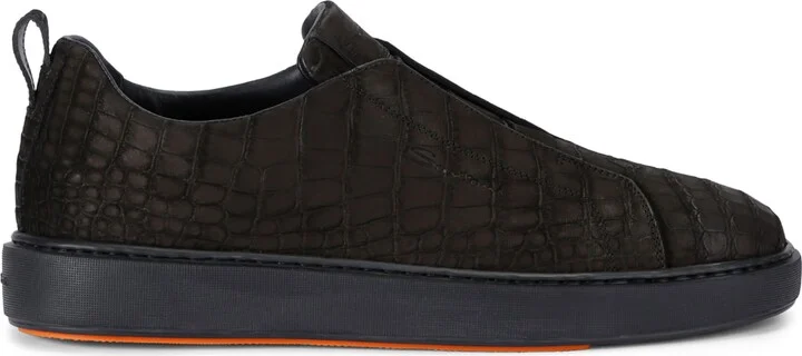 Santoni Crocodile Leather Clean Icon Sneakers