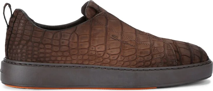 Santoni Crocodile Leather Clean Icon Sneakers