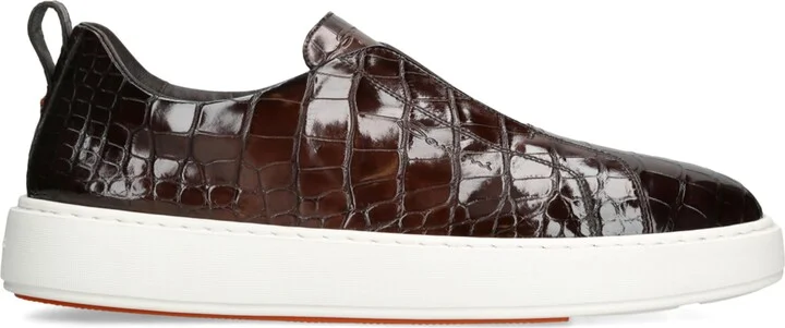 Santoni Crocodile Leather Clean Icon Sneakers