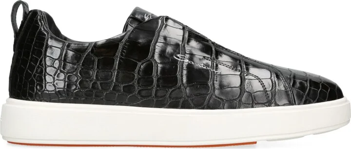 Santoni Crocodile Leather Clean Icon Sneakers