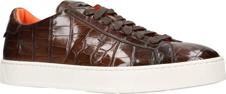 Santoni Crocodile Leather Gloria Sneakers - Image 3
