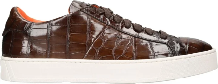 Santoni Crocodile Leather Gloria Sneakers