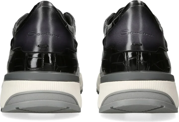 Santoni Crocodile Leather Innova Sneakers - Image 2