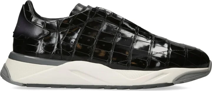 Santoni Crocodile Leather Innova Sneakers