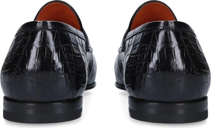 Santoni Crocodile Penny Loafers - Image 2