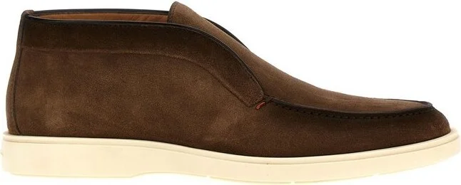 Santoni Desert Round-Toe Slip-On Boots