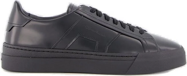 Santoni Double-Buckle Lace-Up Sneakers