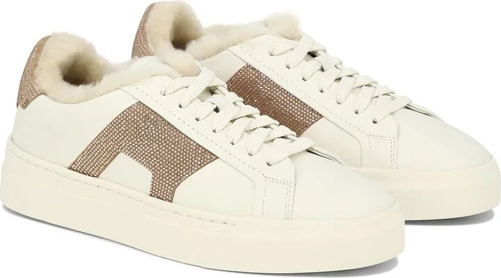 Santoni "Double Buckle" Rhinestone-Embellished Sneakers - Image 2