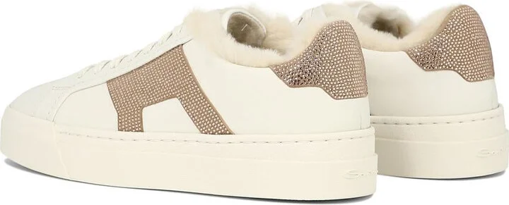 Santoni "Double Buckle" Rhinestone-Embellished Sneakers - Image 4