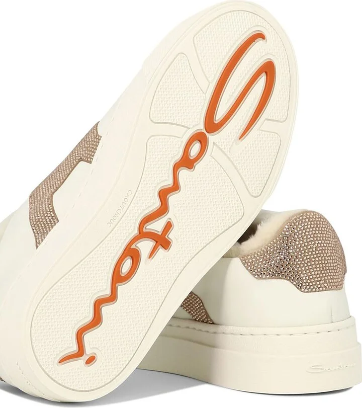 Santoni "Double Buckle" Rhinestone-Embellished Sneakers - Image 5