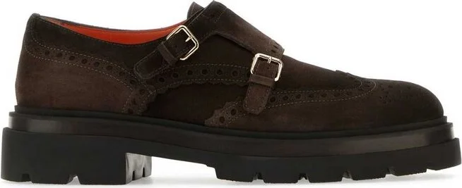 Santoni Double-Buckle Round-Toe Loafers