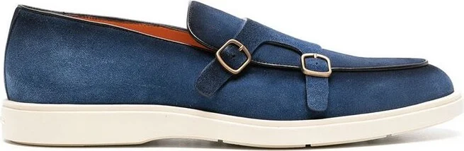 Santoni Double-Buckle Slip-On Loafers