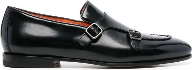 Santoni Double-Buckle Slip-On Loafers