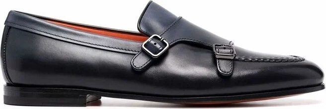 Santoni Double Buckled Monk Loafers