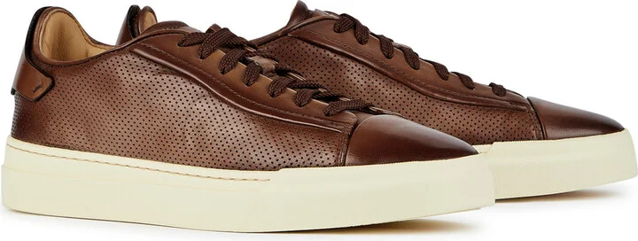 Santoni Ducting Perforated Leather Sneakers - Image 2