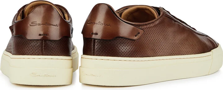 Santoni Ducting Perforated Leather Sneakers - Image 3