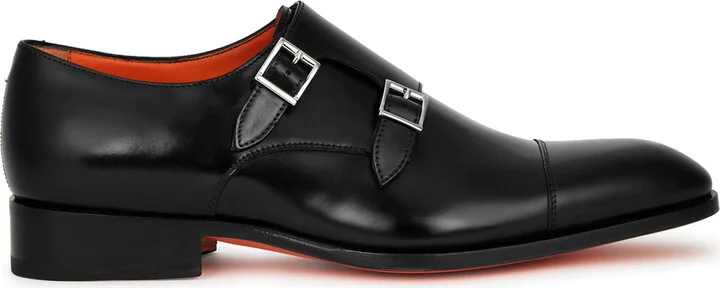 Santoni Glossed Leather Monk-strap Shoes - Image 3