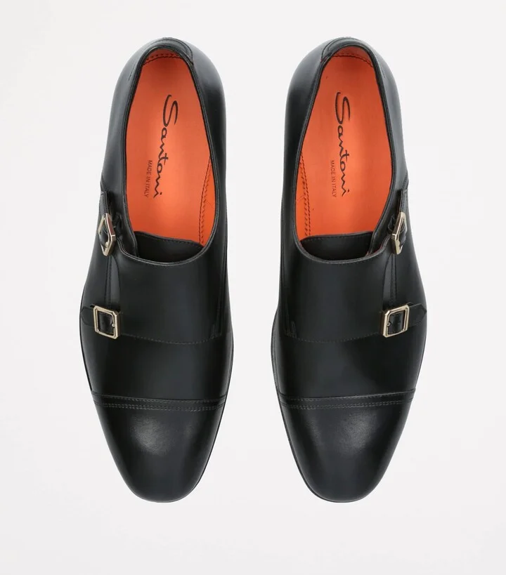 Santoni Leather Adrian Blake Monk Shoes - Image 4
