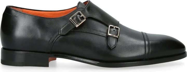 Santoni Leather Adrian Blake Monk Shoes