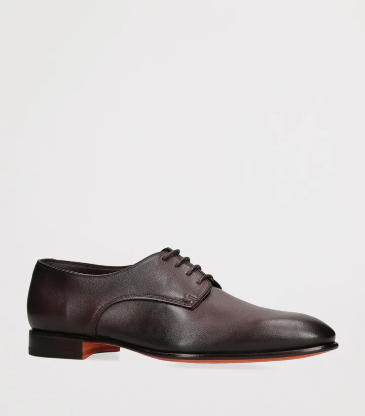Santoni Leather Adrian Blake Oxford Shoes - Image 3