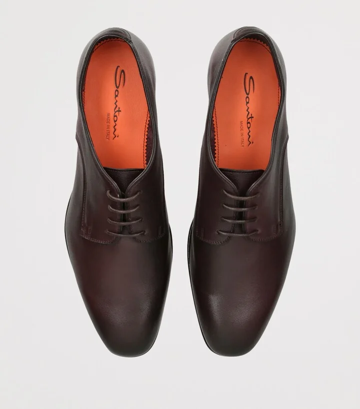 Santoni Leather Adrian Blake Oxford Shoes - Image 4