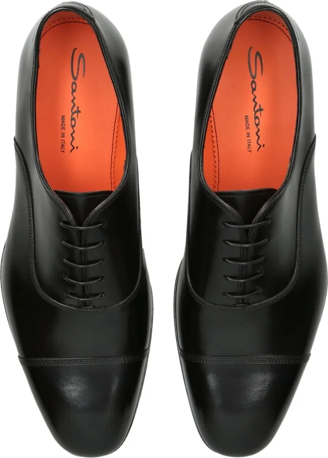 Santoni Leather Adrian Blake Oxford Shoes - Image 4