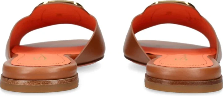 Santoni Leather Apricot Sandals - Image 2