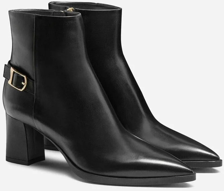 Santoni Leather Buckle Booties - Image 2